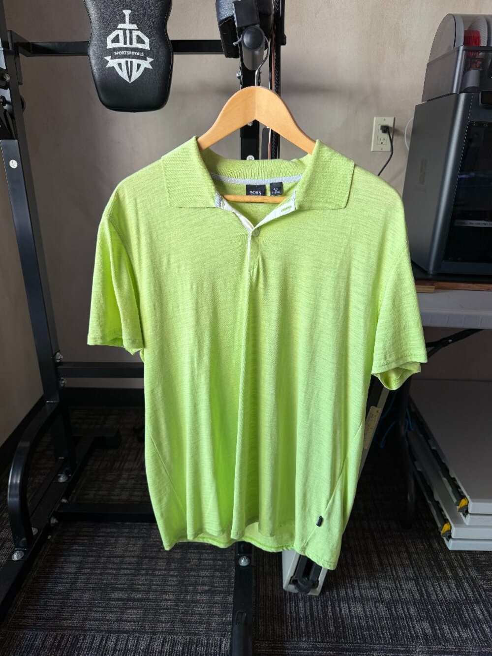 BOSS Hugo Boss Men’s Lime Green Heathered Regular Fit Cotton Polo